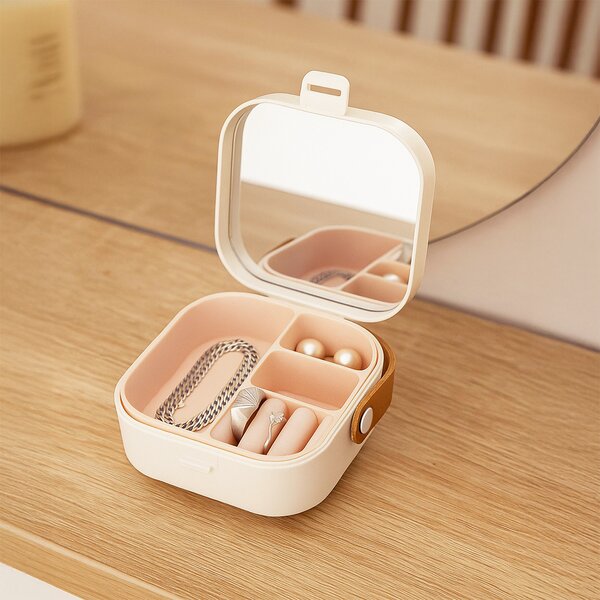 Cestovní šperkovnice se zrcadlem