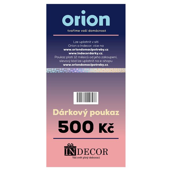 Dárkový poukaz Orion/Indecor 500 Kč
