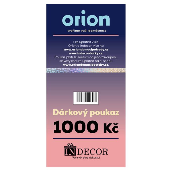 Dárkový poukaz Orion/Indecor 1 000 Kč