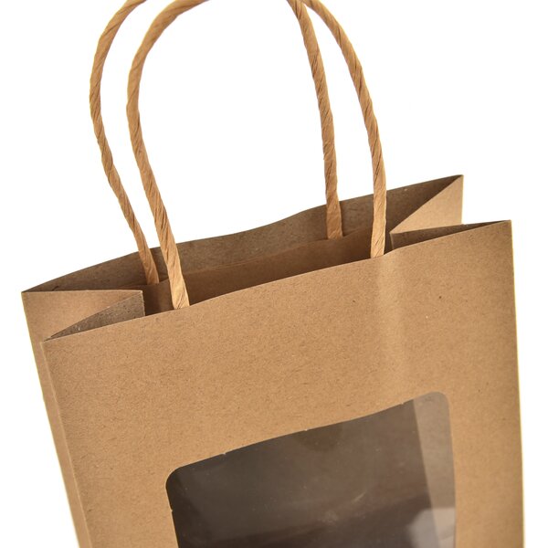 Dárková taška s průhledem NATURE 14x7x18 cm 