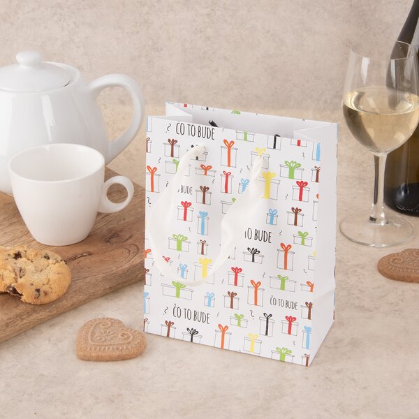 Dárková taška Čo to bude 14x7x18 cm