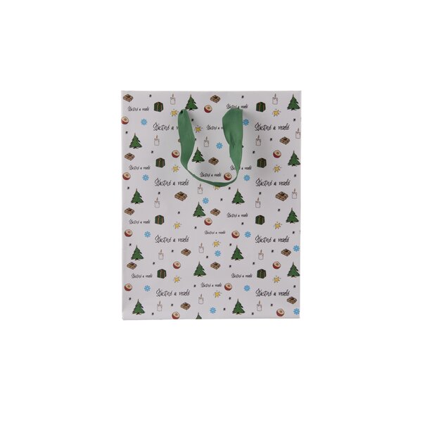 Dárková taška Šťastné a veselé 18x10x23 cm