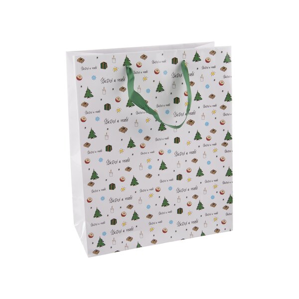 Dárková taška Šťastné a veselé 26x12x32 cm