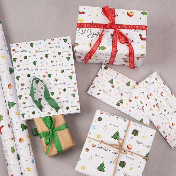 Dárková taška Šťastné a veselé 26x12x32 cm