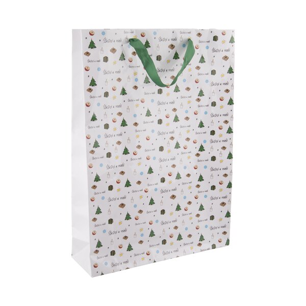 Dárková taška Šťastné a veselé 32,5x10x45,5 cm