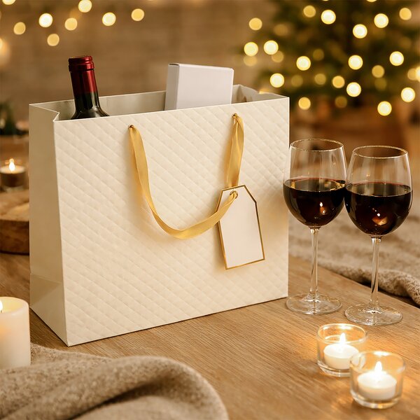 Dárková taška quilt 31x12x26 cm