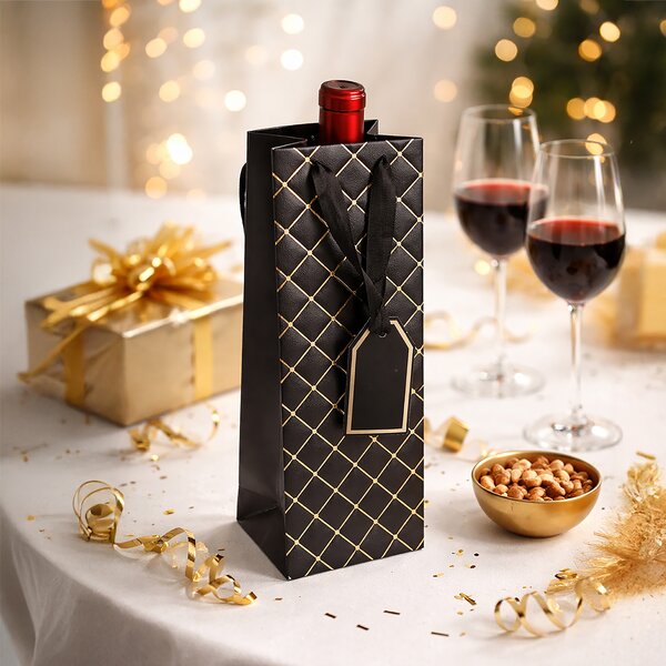 Dárková taška quilt 12x9x36 cm