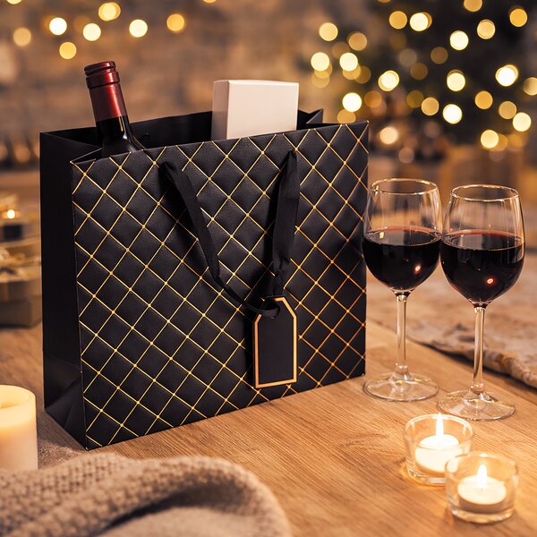 Dárková taška quilt 32x12x26 cm