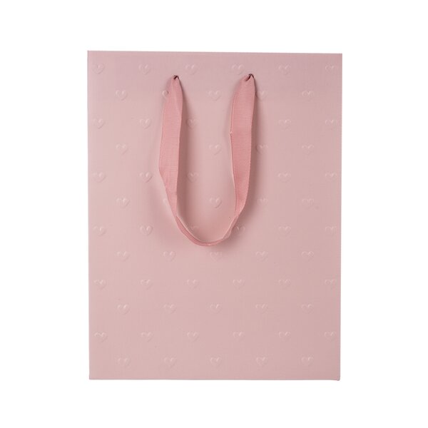 Dárková taška vytlačovaná srdíčka 26x12x32 cm