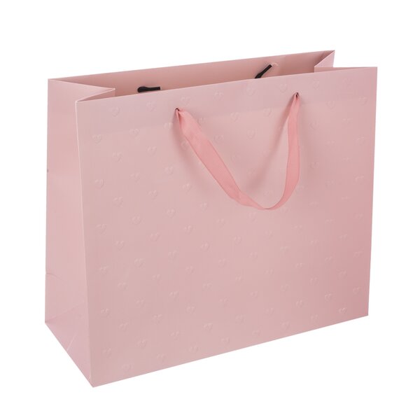 Dárková taška vytlačovaná srdíčka 31x12x26 cm