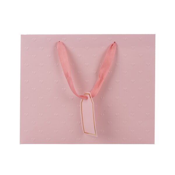 Dárková taška vytlačovaná srdíčka 31x12x26 cm