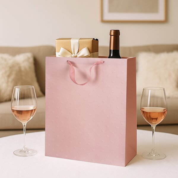 Dárková taška vytlačovaná srdíčka 30,5x12x42 cm