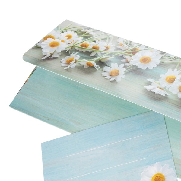 Papírová obálka heřmánek s vloženou kartičkou