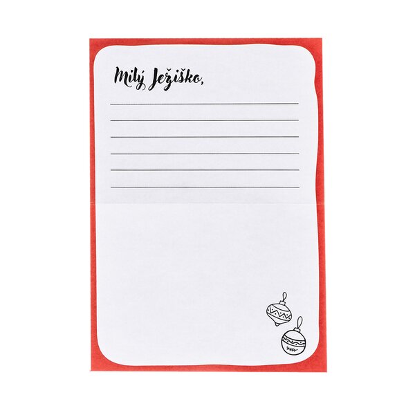Papírová obálka List pre Ježiška s dopisem