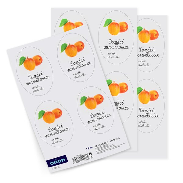 Samolepky na láhve Domácí meruňkovice