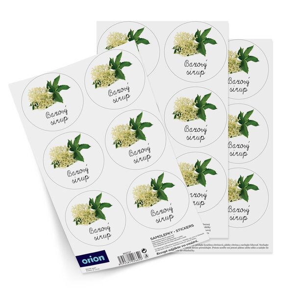 Samolepky na láhve Bazový sirup