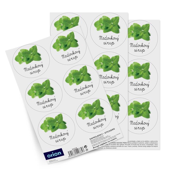 Samolepky na láhve Medovkový sirup