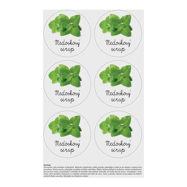 Samolepky na láhve Medovkový sirup