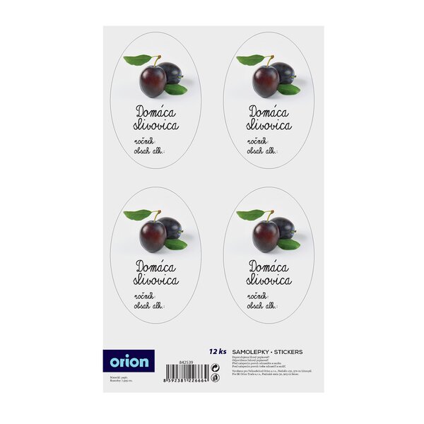 Samolepky na láhve Domáca slivovica