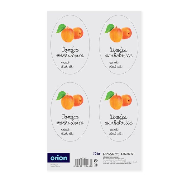 Samolepky na láhve Domáca marhuľovica