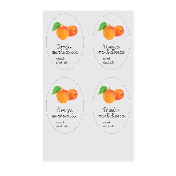 Samolepky na láhve Domáca marhuľovica