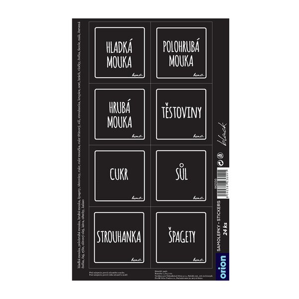 Samolepky na dózy BLACK 