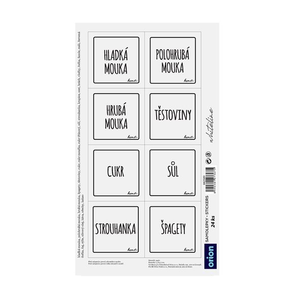 Samolepky na dózy WHITELINE čtverec 24 CZ