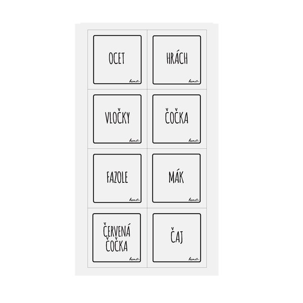 Samolepky na dózy WHITELINE čtverec 24 CZ