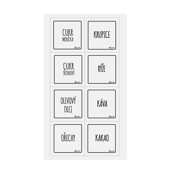 Samolepky na dózy WHITELINE čtverec 24 CZ