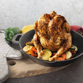 Pánev LITINA se stojanem na kuře pr. 28 cm