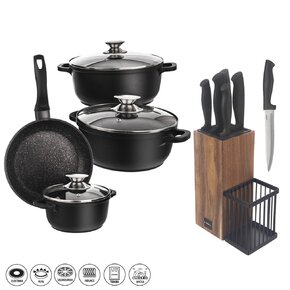 Sada nádobí GRANDE 7 dílů + dárek stojan na nože+5 ks nožů