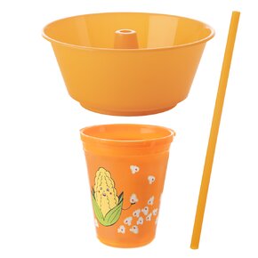 Pohár s miskou kukuřice a brčkem 0,55 l
