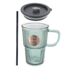 Hrnek s víčkem a brčkem VERDE 0,46 l