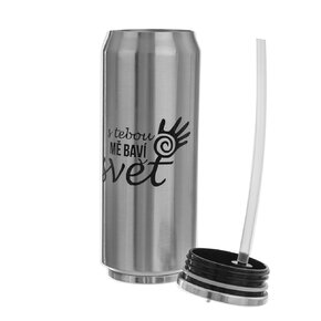 Termoska plechovka S TEBOU MĚ BAVÍ SVĚT 0,5 l