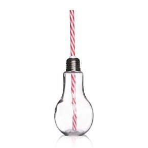 Sklenice s víčkem a brčkem ŽÁROVKA 0,45 l