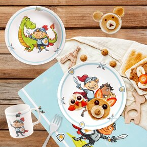 Hluboký dětský talíř rytíř pr. 19 cm