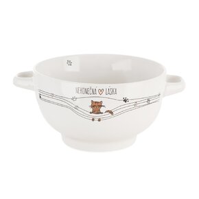 Miska NEKONEČNÁ LÁSKA kočka s uchy pr. 14 cm