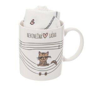 Hrnek s ponožkami NEKONEČNÁ LÁSKA 0,35 l kočka