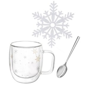 Dvoustěnný hrnek DOUBLE vločka 0,38 l