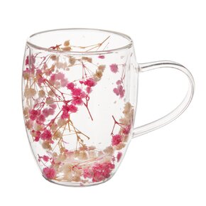 Dvoustěnný hrnek DOUBLE květy 0,36 l