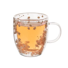 Dvoustěnný hrnek DOUBLE květy 0,35 l