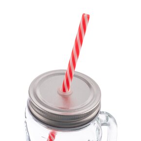 Sklenice Straw s víčkem a brčkem SNĚHULÁK 0,5 l