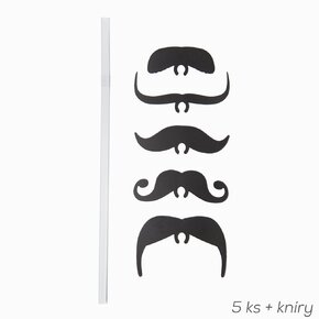 Nápojové brčko opakované použití knír 5 ks