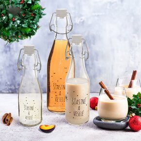 Láhev s klip uzávěrem VLOČKA 0,16 l 