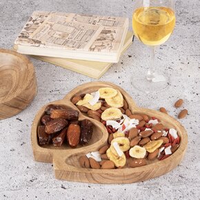 Servírovací tác dělený MANGO srdce 23x20 cm