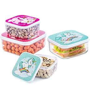 Svačinový box jednorožec 4 ks