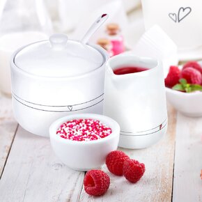 Cukřenka se lžičkou SRDÍČKA pr. 9,5 cm