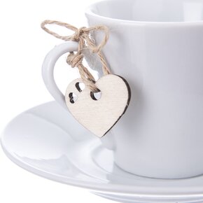 Hrnek s podšálkem 0,09l + visačka srdíčko