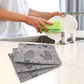 Kuchyňská utěrka kočky 3 ks