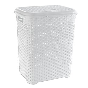 Prádelní koš s víkem RATAN white